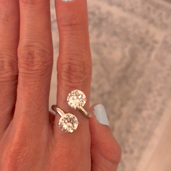 Classic Crystal Silver Statement Ring - Picture 13 of 13